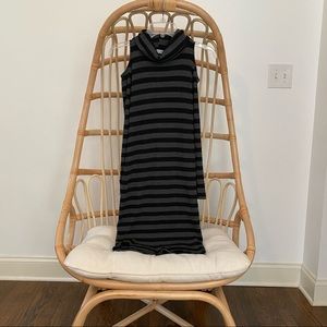 Solemio Cold Shoulder Mock Neck Long Sleeve Sweater Dress